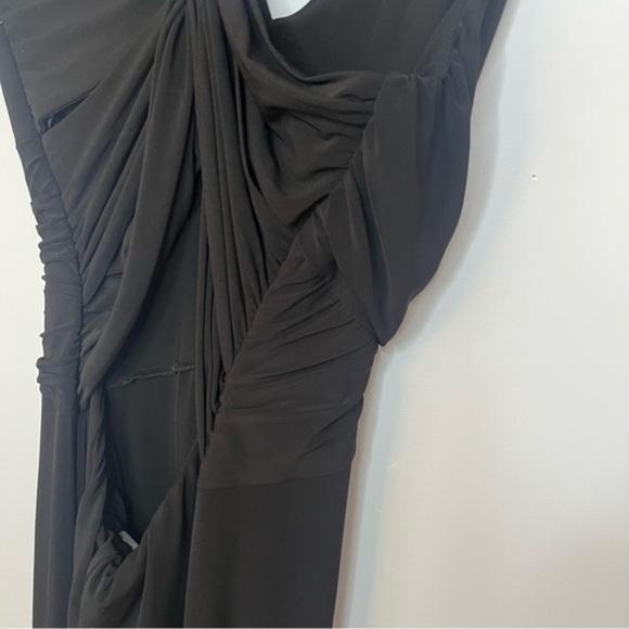 Vera Wang Sleeveless Matte Black Jersey Knit Timeless Classic Maxi Dress Size 4 - Picture 12 of 16